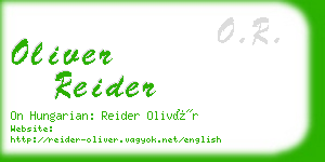 oliver reider business card